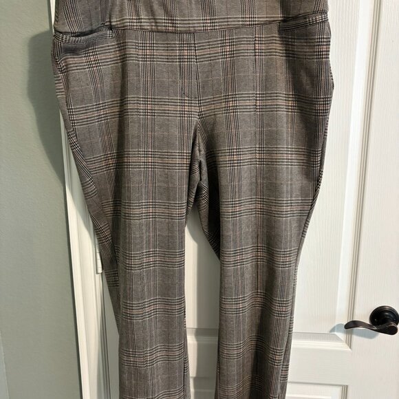 Lane Bryant Pull On Ponte Straight Leg Pant Rust Glen Plaid Size 24 - Picture 4 of 6